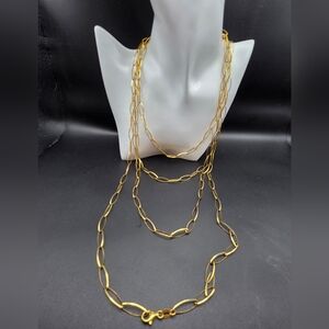 100 Inch Sterling Silver Gold Tone Chain Necklace